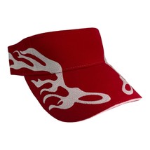 New Red White Flame Fire Sun Visor Cap Adjustable Skate Curved Biker La Trendy - £8.62 GBP