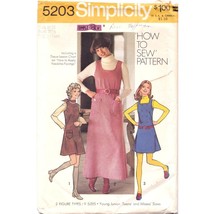 Vintage Sewing PATTERN Simplicity 5203, How to Sew 1972 Young Junior Teen Simple - $14.52
