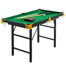 47&quot; Folding Billiard Table Pool Game Table Indoor Kids W/ Cues Brush Cha... - £159.16 GBP