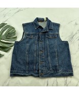 Trousers Up Womens Vintage 90s Denim Jean Vest Size L Dark Wash Cotton - $645.69 MXN