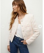 2024 AUTHENTIC VERONICA BEARD OLBIA TWEED JACKET $598 Off White COral - £203.81 GBP