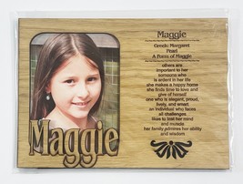 MAGGIE Personalized Name Profile Laser Engraved Wood Picture Frame Magnet - £10.88 GBP