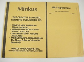 Minkus 1981 United States Postal Stationery Supplement No 2 NOS - $4.69