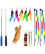12PCS Interactive Kitten Toys, Retractable Indoor Cat Wand Toys with Rep... - €11,27 EUR