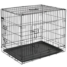 @Pet Dog Transport Crate Metal 107x70x77.5 cm Black 15004 - £75.86 GBP