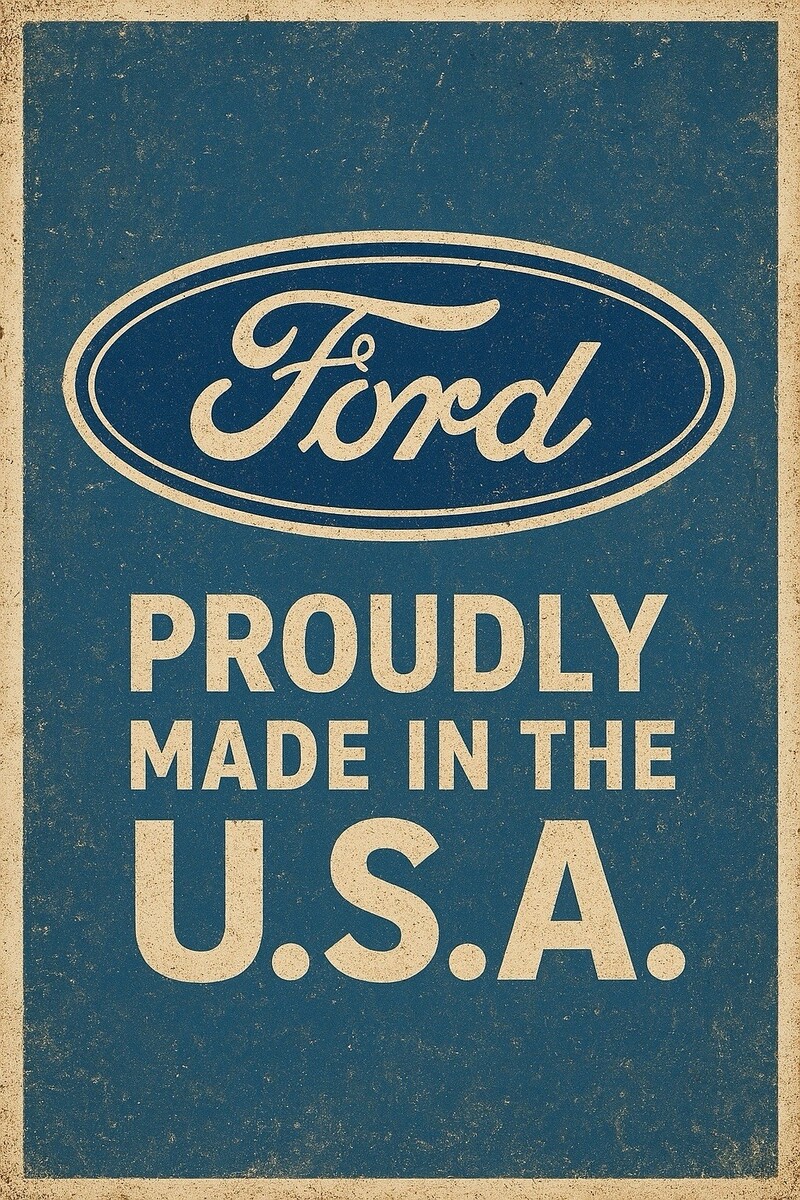 Ford USA Service  Genuine Parts Metal Sign 8x12in  Garage Car Mustang D - $24.74