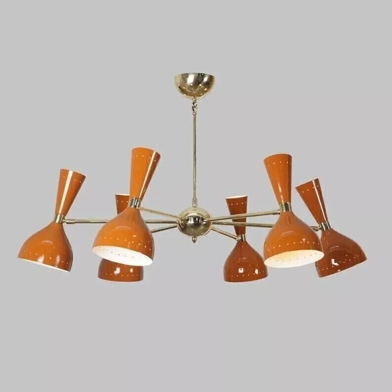 Brass Chandelier Mid Century Modern Brass 12 Lights Sputnik chandelier l... - €297,48 EUR