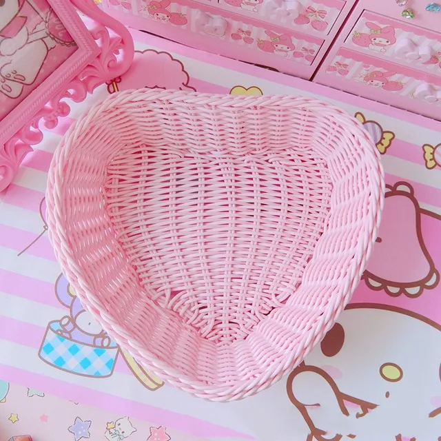 Love Heart Shape Basket Desktop Sweet Color Basket Props for Home Storage  - £10.26 GBP