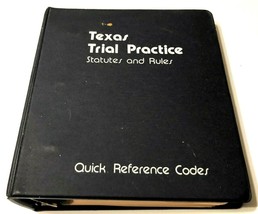 1981 Texas Trial Practice Statues And Rules Quick Reference Codes Ring B... - £28.07 GBP