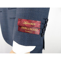 Men Suit BERLUSCONI Turkey 100% Soft Italian Wool Super 180's #Ber27 Navy Blue image 10
