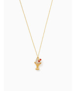 Kate Spade Gold Plate Ice Cream Sundae Pave Crystals Pendant Necklace No... - £69.91 GBP