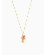 Kate Spade Gold Plate Ice Cream Sundae Pave Crystals Pendant Necklace No... - $121.82 CAD