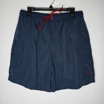 Polo Sport Ralph Lauren Navy Blue Swim Trunks Large Red Drawstring Mesh ... - $30.30 CAD