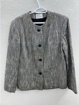 Womens Suits Galore Gray Button Up Long Sleeve Blazer Size 16 - $13.96