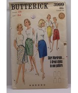 VTG Butterick 3999 Pattern Skirt Wardrobe Waist 25 Hip 34 - £14.94 GBP