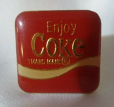 Enjoy Coke Metal Lapel Pin   3/4&quot; Square - $3.22