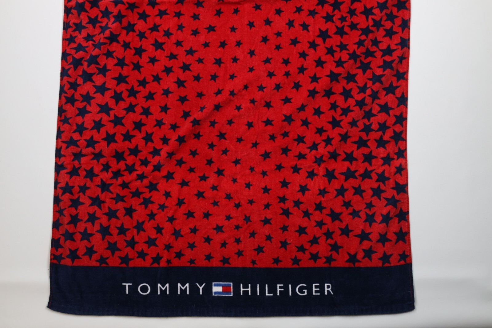 Vtg Y2K Tommy Hilfiger Spell Out Stars All Over Print Beach Bath Towel Cotton Item image 4