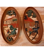 Vintage Burwood MCM 3D Molded Resin Wall Plaques Country Fisherman &amp; Bla... - $389.35 MXN
