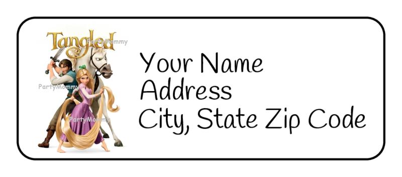 Tangled Return Address Labels, Stickers, Personalized, Disney, Tags (30)