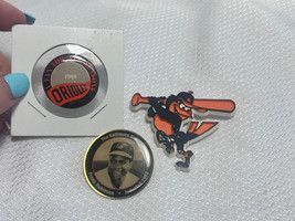 Baltimore Orioles MLB Lot Of 3 Pins Frank Robinson , 1988 Button Pin & Bird Pin - $29.95
