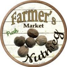 Farmers Market Nutmeg Novelty Metal Mini Circle Magnet - £10.41 GBP