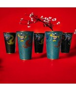 Vintage Chinese Cloisonne Cups Shot Glass Beakers Asian Dragons Lot of F... - $256.47 CAD