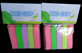 x10 Pink Green Purple Basket Weave Texture Bag Clips Storage Organizatio... - £5.41 GBP