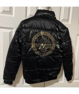 VIP Collection Men's Black  BOMBER Jacket Zip Golden Greek Key SZ M NEW - $346.50