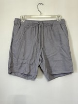 ASOS Men&#39;s Gray/Purple Slim Fit Linen Blend Drawstring Shorts Pockets M NWT - £17.63 GBP