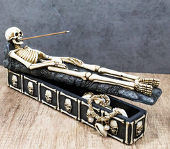 Bone Chilling Skeleton Rest In Peace Tomb Graveyard Incense Stick Holder And Box - £24.37 GBP