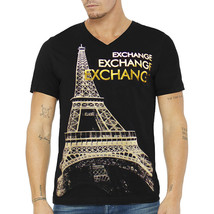 Nwt Paris Eiffel Tower France Exchange Fashion Men&#39;s Black Short Sleeve T-SHIRT - £9.34 GBP