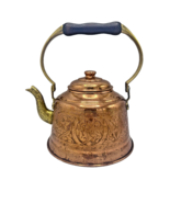 Heavy Gauge 1mm Thick Engraved Solid Copper Tea Pot Kettle Stovetop Teap... - $1,771.42 MXN