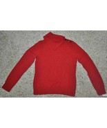Womens Sweater Chaps Red Long Sleeve Button Turtle Neck $50 NEW-size S - £19.83 GBP