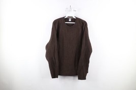 Vintage Gap Womens XL Faded Striped Ribbed Knit Crewneck Sweater Brown Cotton - £43.48 GBP