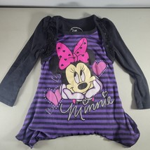 Minnie Mouse Kids Shirt Girls Toddler 3T Purple Pink Black Disney - £9.19 GBP