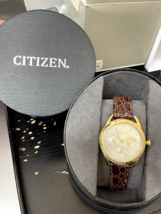 Citizen FD2052-07A Womens Watch Leather Strap Silver Dial Swarovski Crystal $250 - £107.91 GBP