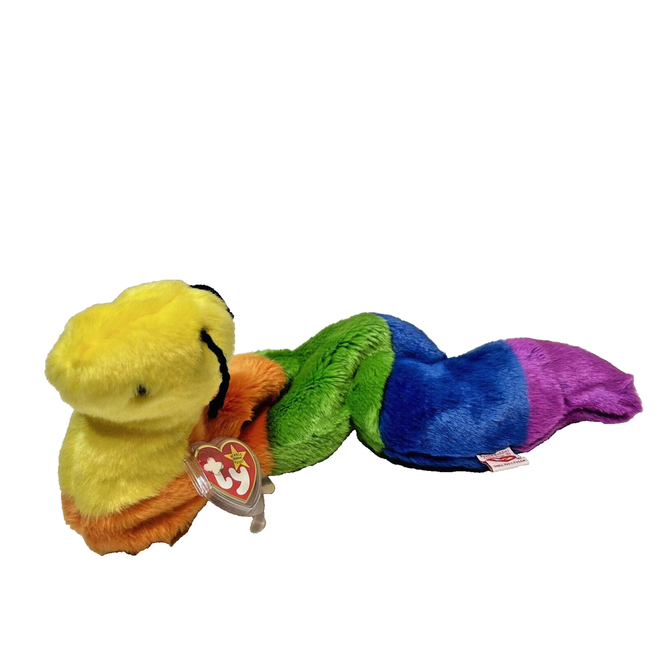 Rare Vintage 1999 Ty Beanie Buddies Plush Colorful Inch Worm Stuffed Animal 17" - $11.55