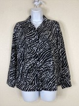 Donn Kenney Womens Size PS Animal Print Button Front Blouse Long Sleeve - £6.06 GBP