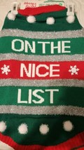Dog Sweater “On The Nice List” Size XLarge Christmas Festive NEW - $11.85