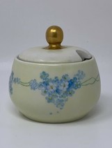 C.T. ALTWASSER Vintage Sugar Bowl Blue Flowers Yellow with Gold Knob 19-... - $23.74