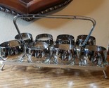 Mid Century Dorothy Thorpe Cocktail Roly Poly Silver Fade Rim 8 Glasses ... - $54.99