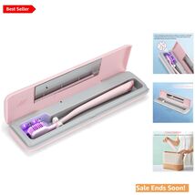 UVC Toothbrush Sanitizer Case - Travel-Friendly Protection in Modern Pink - $43.51