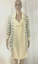 Urban Outfitters Ecote Cream Blue Wool Knit Drape Open Long Cardigan Wm Small*** - £33.88 GBP