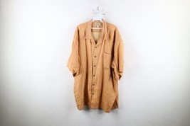 Vintage 90s Tommy Bahama Mens 2XL Looped Collar Silk Short Sleeve Button Shirt - £36.93 GBP