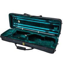 Deluxe 4/4 Oblong Acoustic Violin Fiddle Case Black/Green Strap - £47.17 GBP