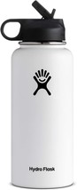 Hydro Flask Vacuum Insulated Stainless Steel Water Bottle Wide Mouth with Straw - £50.20 GBP