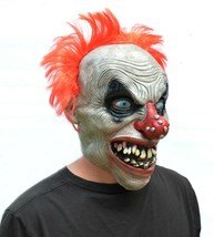 Scary Halloween Clown Mask with Hair Costume Party Nail Nose Clown - £14.87 GBP