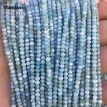 Natural Dominica Larimar Faceted Rondelle Charm Beads 2x3mm 3x4mm Loose ... - £44.16 GBP