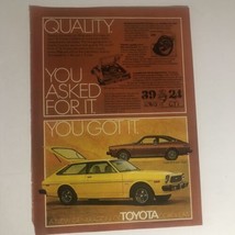 Toyota Corolla Automobile Print Ad Vintage Advertisement Pa10 - £6.22 GBP
