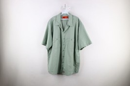 Vintage Dickies Mens 3XL Faded Short Sleeve Work Mechanic Button Shirt Green - £38.88 GBP